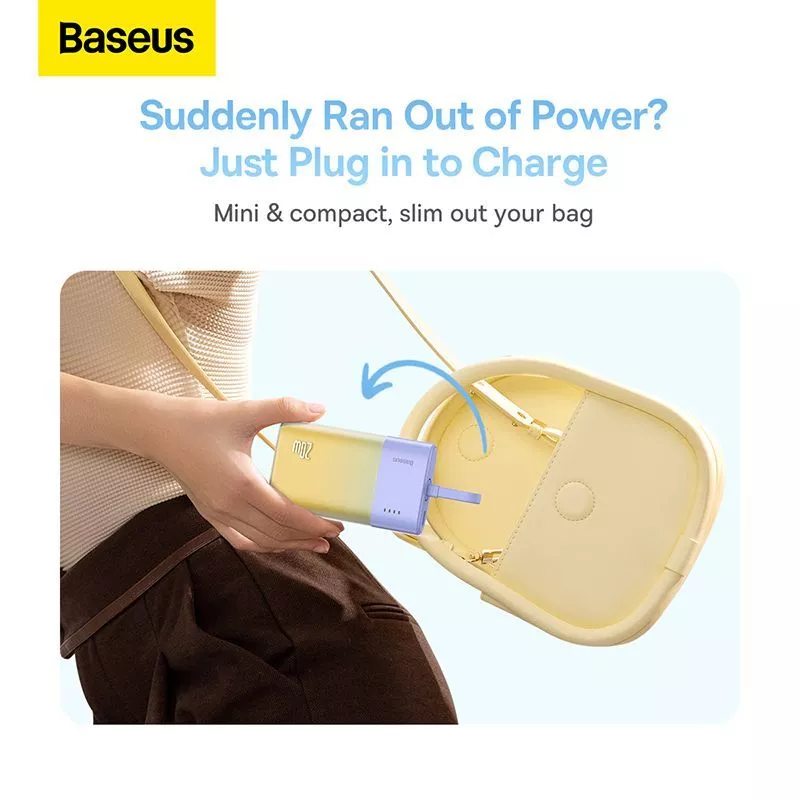 Baseus Popsicle New Series 2024 Powerbank 20W 5200mAh Fast Charging Cable Power Bank Baseus