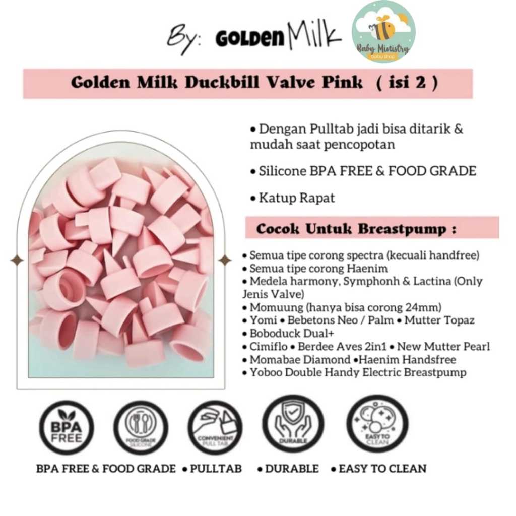 Jual DUCKBILL VALVE isi 2 - GOLDEN MILK WITH PULL TAB/ bpa free ...