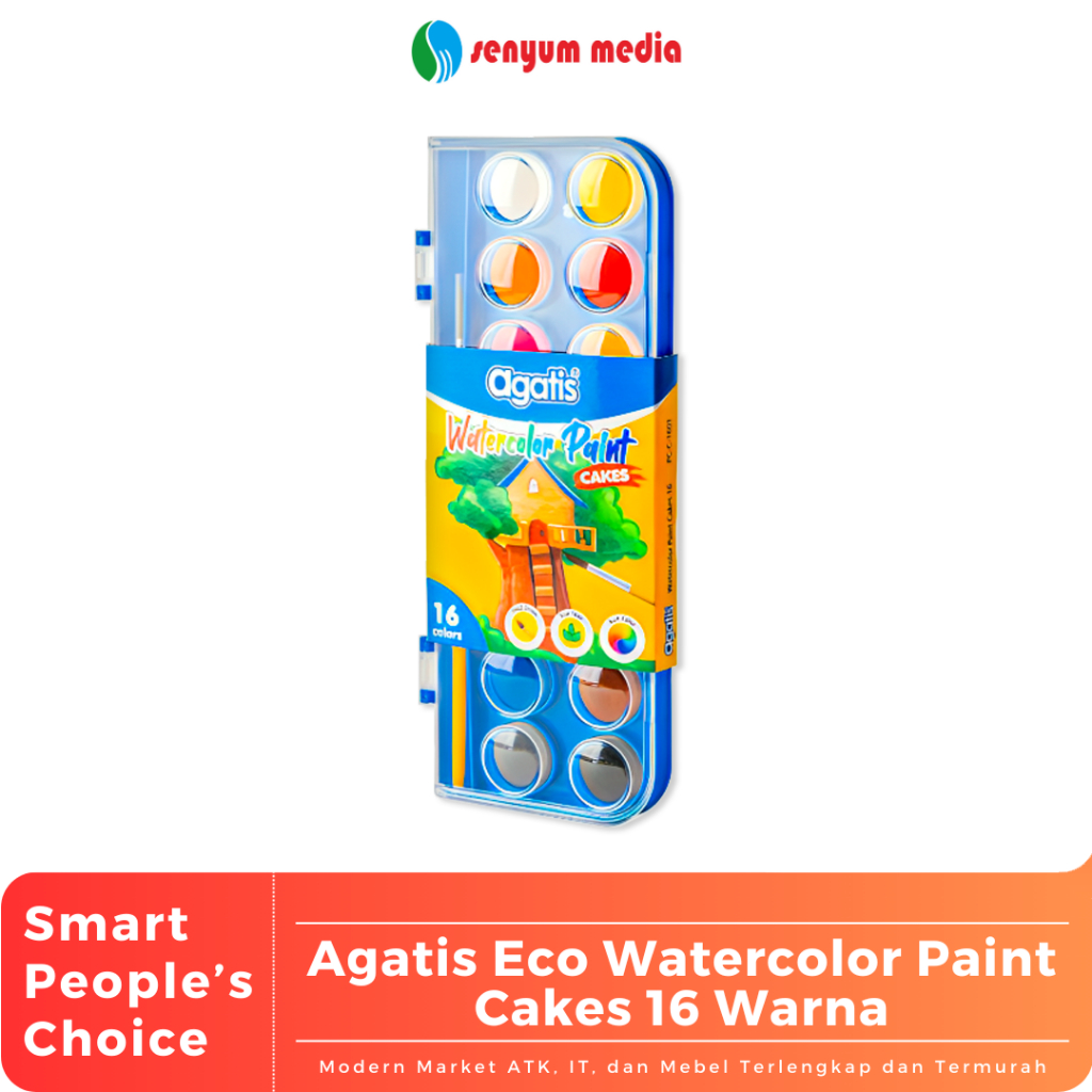 Jual Agatis Eco Watercolor Paint Cakes 16 Warna (1 Pcs) (S:PCS ...