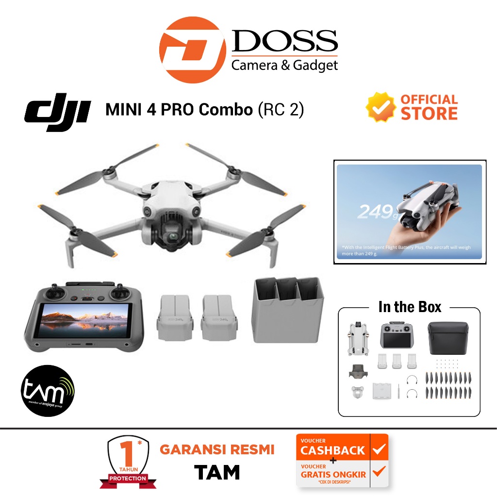 Jual DJI Mini 4 Pro Combo (RC 2) Camera Drone | Shopee Indonesia