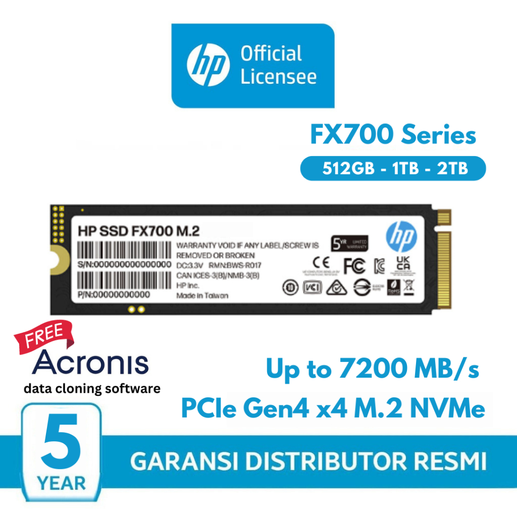 HP FX700 1TB PCIe4.0 M.2 SSD HP SSD FX700 PCIE Gen 4x4 M.2