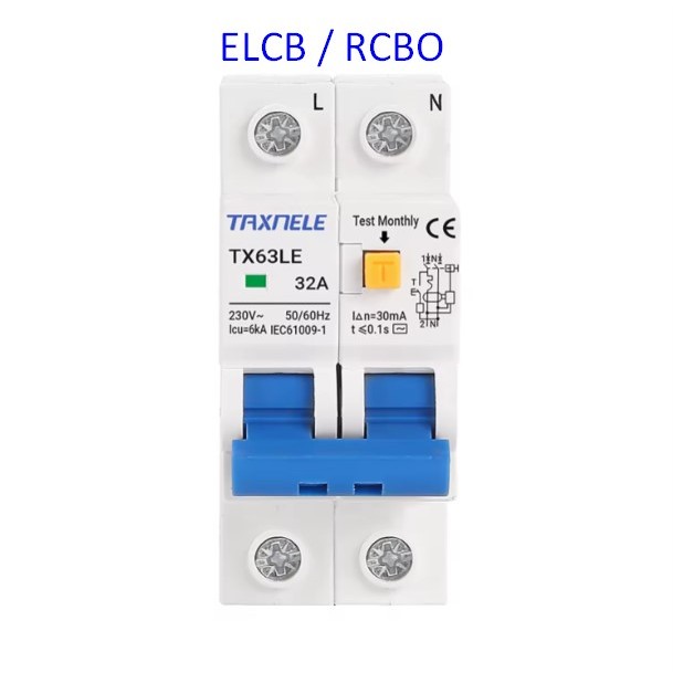 Jual ELCB RCBO Taxnele Pengaman Arus Bocor 30mA 16-125A | Shopee Indonesia