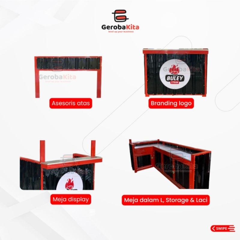 Jual meja booth L ukuran 120x50x200x200 | Shopee Indonesia