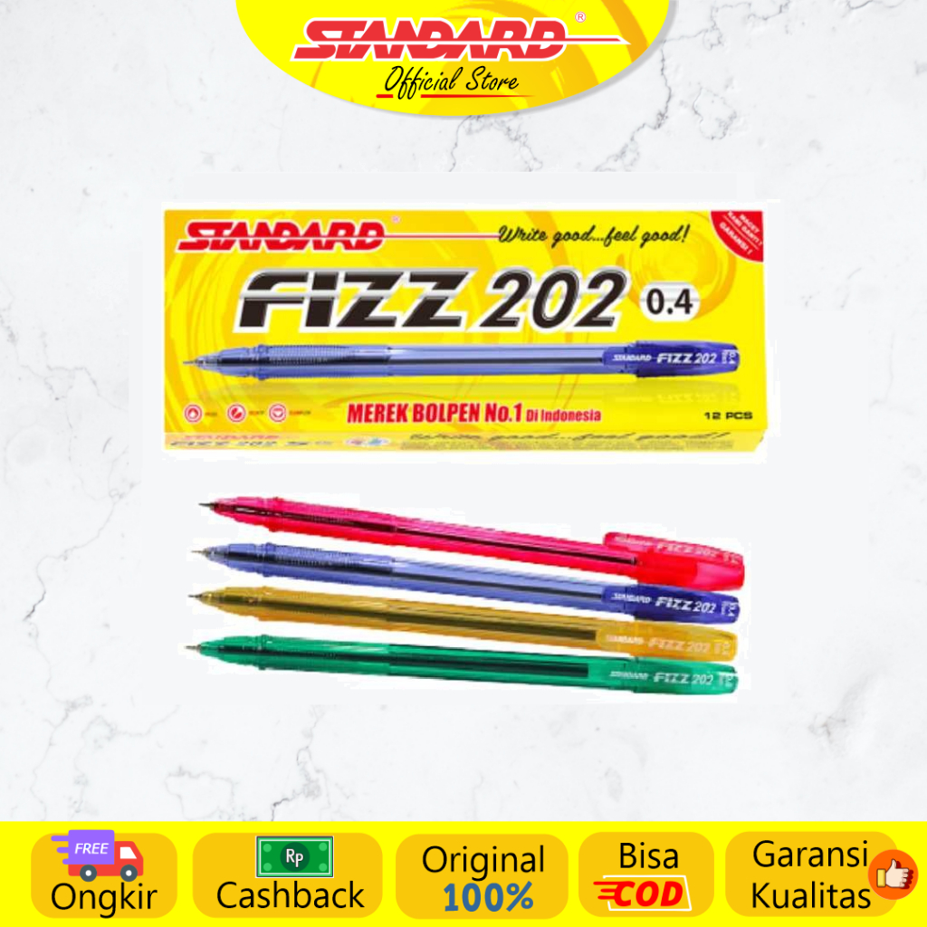 Standard - Pulpen Fizz 202  0.4 ( Alat Tulis / Pen / Ballpoint / Pena ) (4)