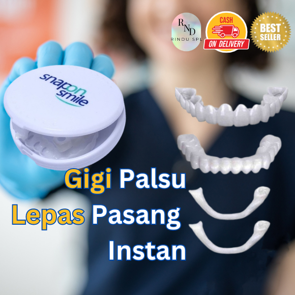 Jual gigi palsu lepas pasang gigi palsu instan atas bawah ori asli snap ...