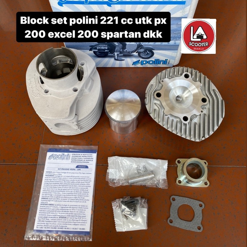 Cylinder POLINI 221 cc (2023) made of aluminum for Vespa PX200