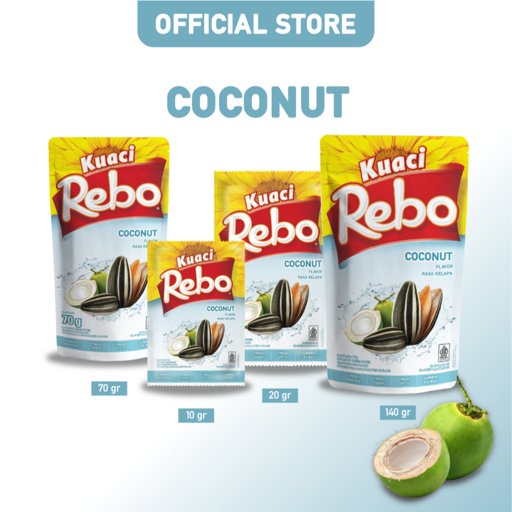 Jual Rebo Kuaci Rasa Coconut, Caramel & Original 120 Gram Bundling 3 ...