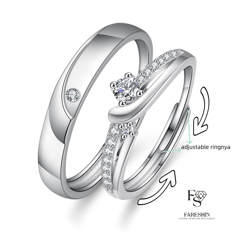 Jual Cincin Tunangan Lapis Emas 18K Cinta Berdentum Moissanite Cincin Adjustable Sterling Silver 925 Shopee Indonesia
