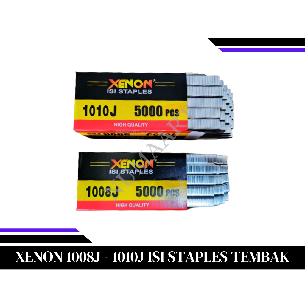 Jual XENON 1008J 1010J ISI STAPLES PAKU TEMBAK REFILL AIR NAILER STAPLE ...