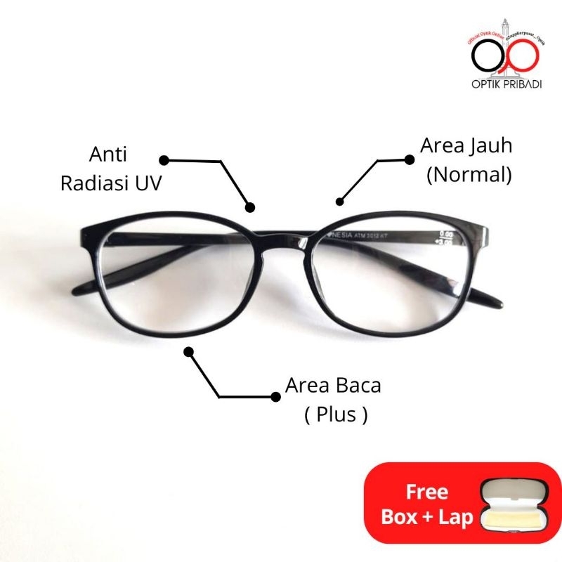 Jual Kacamata Baca Jalan Atas Normal Bawah Plus batas Lingkaran Samar ...