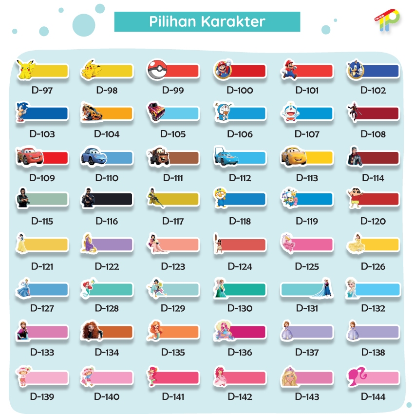 Jual STIKER LABEL NAMA KARAKTER 5x2CM | Shopee Indonesia