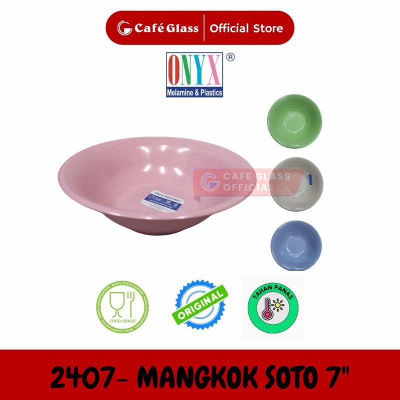 Mangkok Melamin 7 Inch - Mangkok Soto Anti Pecah - Mangkok Melamin Onyx 2407 - Mangkok Mie Ayam