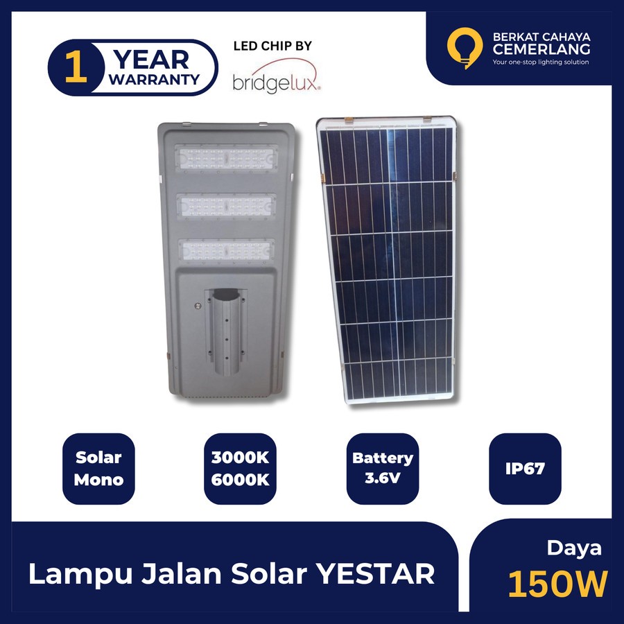 Jual Lampu Jalan Solar All in One 150W PJU Tenaga Surya Tanpa Sensor ...