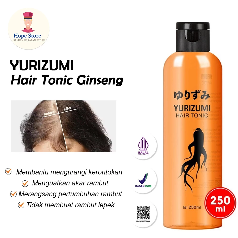 Yurizumi Hair Tonic Ginseng BPOM 250ml Mengatasi Kerontokan Vitamin Rambut Mengembang | AutoStock