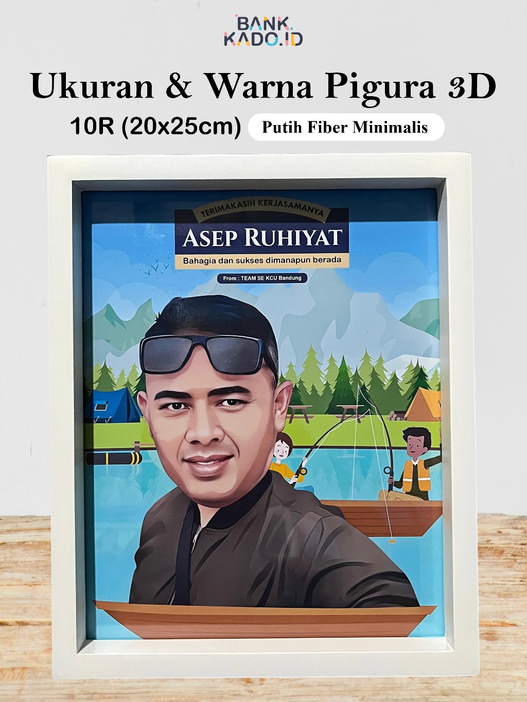 Jual [1 HARI JADI] Kado Karikatur Vektor Frame 3D Minimalis Custom ...