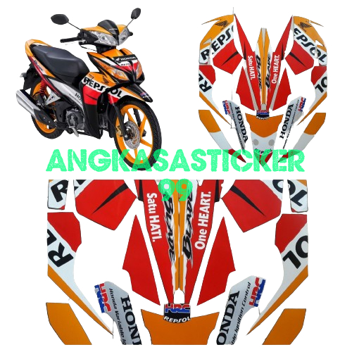 Jual STICKER STRIPING BODY MOTOR HONDA BLADE REPSOL TAHUN 2012 WARNA ...