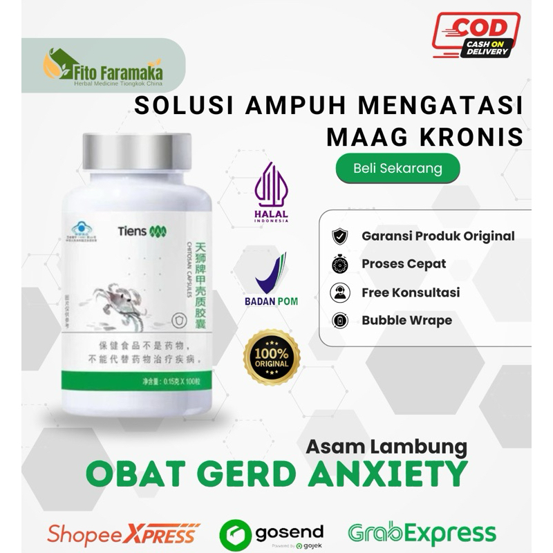 Jual (TCM ASAM LAMBUNG) Obat China Gerd Anxiety Serat Chitin Suplemen