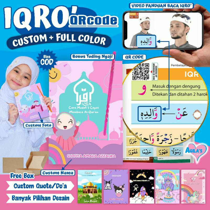 Jual Iqro Custom Cover Custom Nama Foto Iqro Juz Amma Iqro Full Color ...