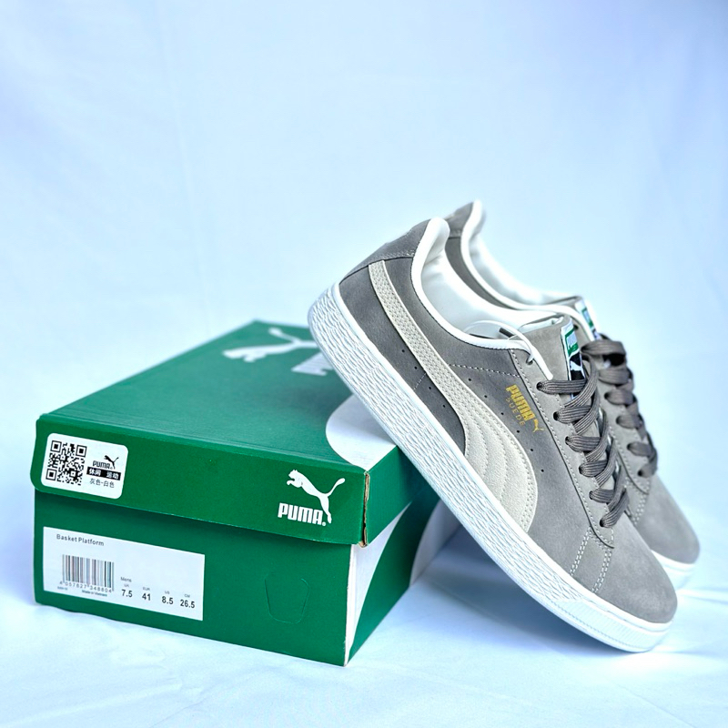 Puma suede eco grey teal blue hotsell