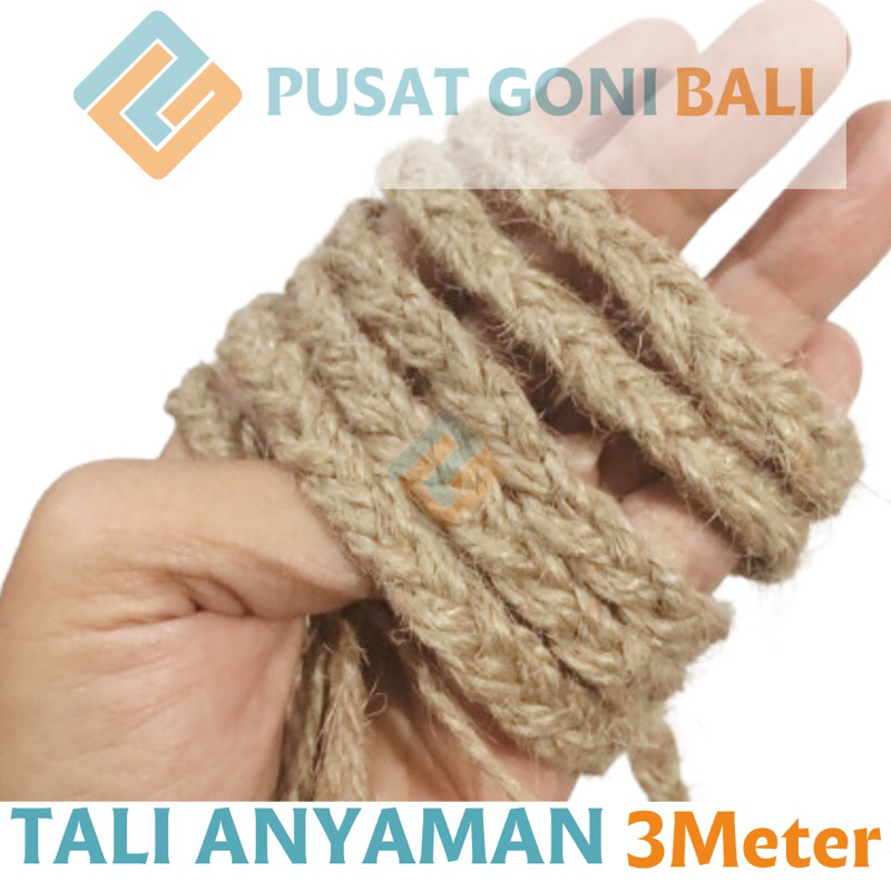 Jual Tali Anyaman Goni 1cm - Tali Kepang Gomi 3meter - Tali Rami - Tali ...