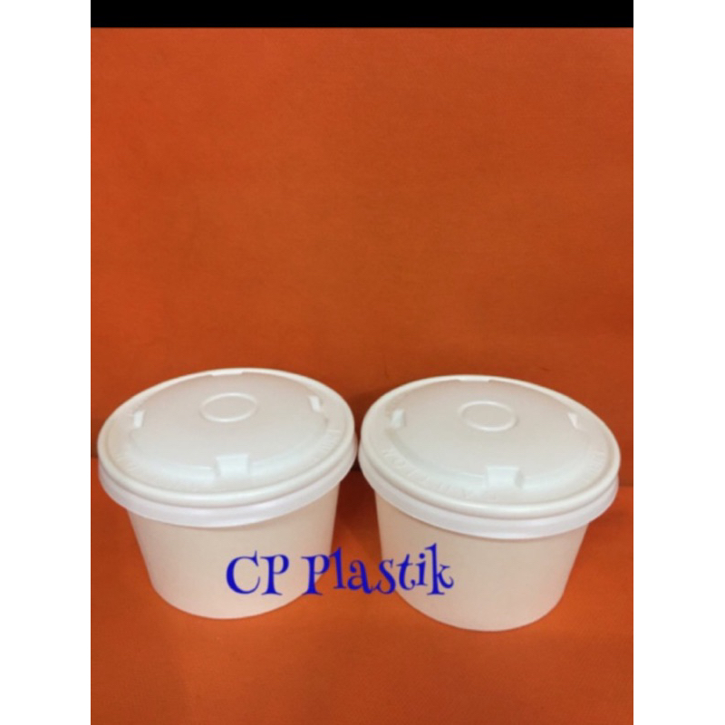 Jual Paper Bowl 360 ml + Tutup | Paper Cup Soup 12 oz | Mangkok Kertas ...