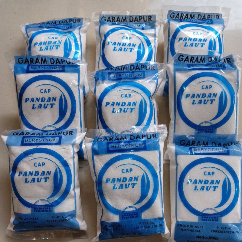 Jual Garam dapur beryodium 250gr | garam dapur cap pandan laut | Shopee ...