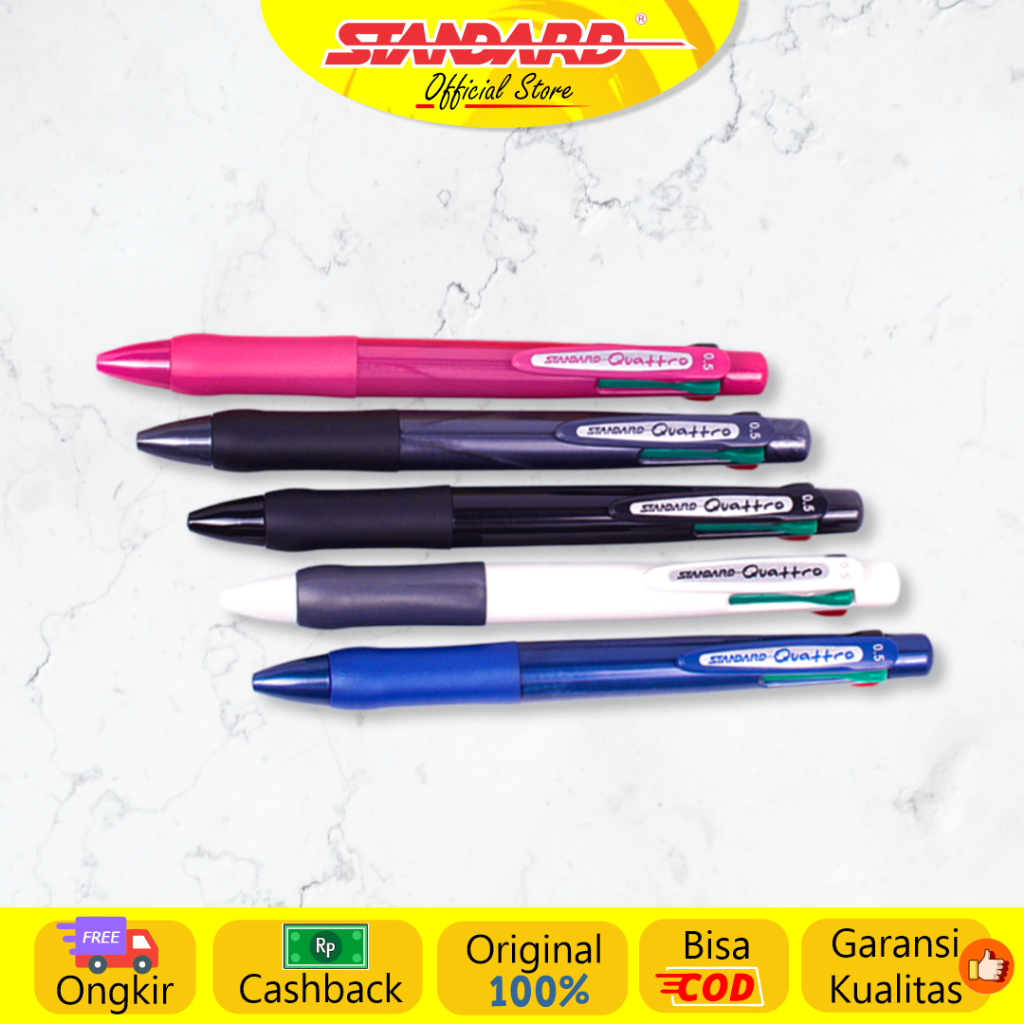 Standard - Pulpen Quattro 0.5 Oil Gel - 4 IN 1  ( Alat Tulis / Pen / Ballpoint / Pena ) (7)