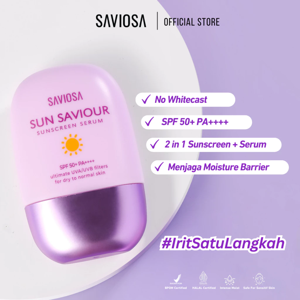 SAVIOSA Sun Saviour 2in1 Suncreen Serum SPF 50+ PA++++ Anti Belang & Tekstur Ringan | Anti UVA UVB