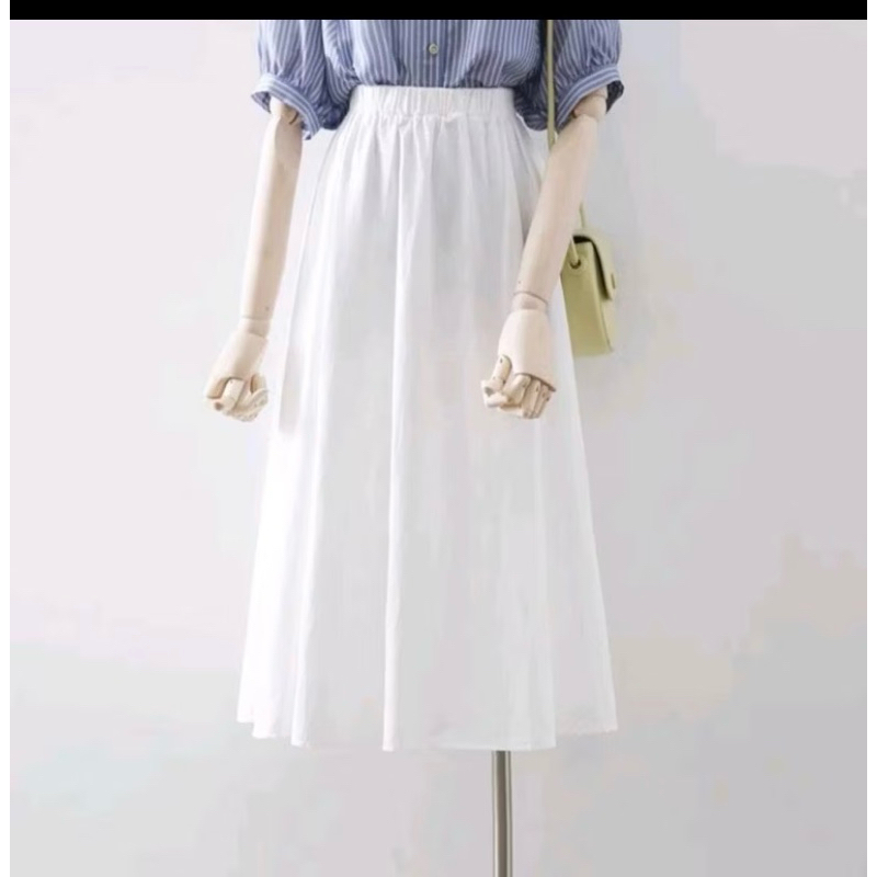 Jual rok midi gaya korean style bahan chiffon ceruty babydoll rok ...