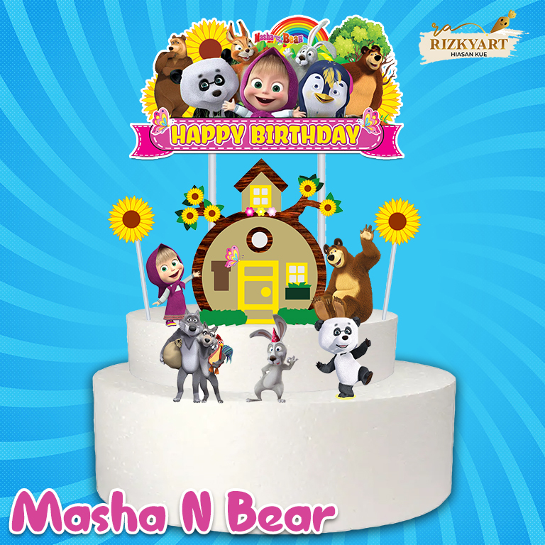 Jual Cake Topper MASHA AND BEAR/hiasan kue MASHA AND THE BEAR XTRA