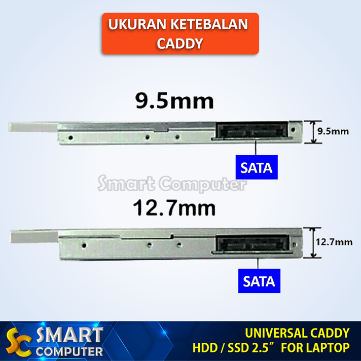 Jual HDD / SSD Caddy TEBAL 12.7 mm Caddy Hardisk Sata Slot CD ROM ...