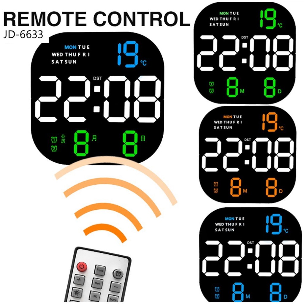 Jual JD-6633 Jam Dinding LED Besar Timer Countdown Digital LED Free ...