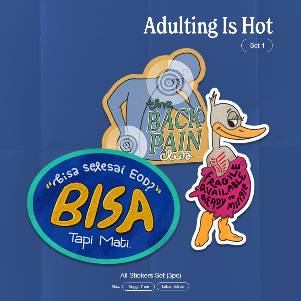 Jual Adulting Is Hot | Sticker Set & Sticker Keychain Set | Shopee ...
