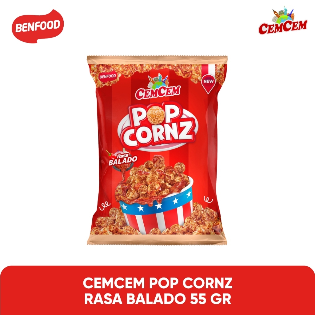 Jual Cem Cem Popcornz Rasa Caramel / Balado / Cokelat 55gram | Shopee ...