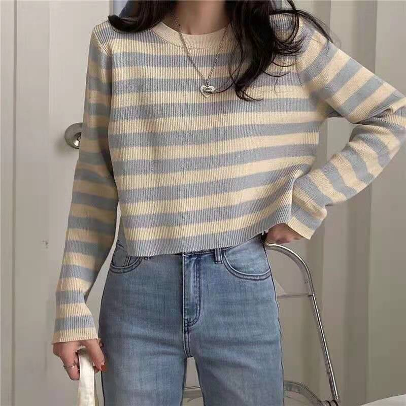 Jual [TTEUDA] Crop Top Lengan Panjang Rajut Import Premium RK | Atasan ...