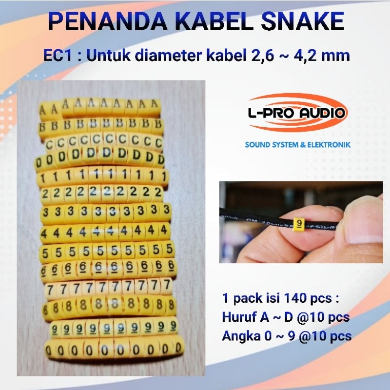 Jual Cable marker penanda kabel Mic dan kabel Snake kabel marker ...