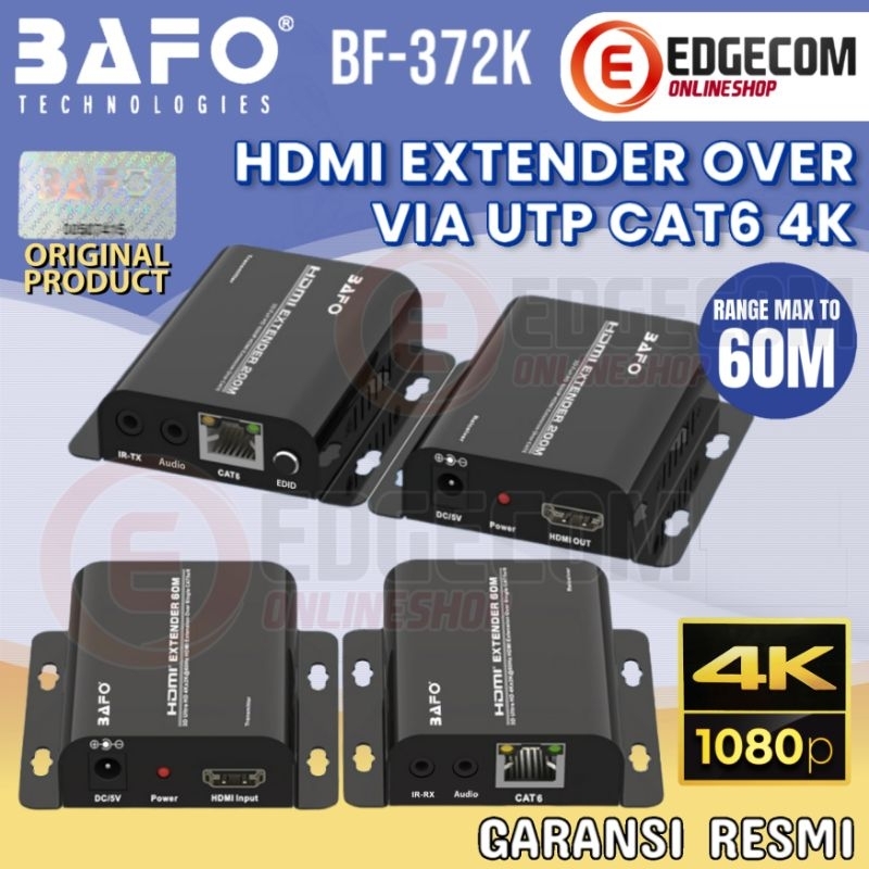 Jual BAFO HDMI EXTENDER 4K HDR VIA UTP LAN CAT6 up to 60 Meter Original ...