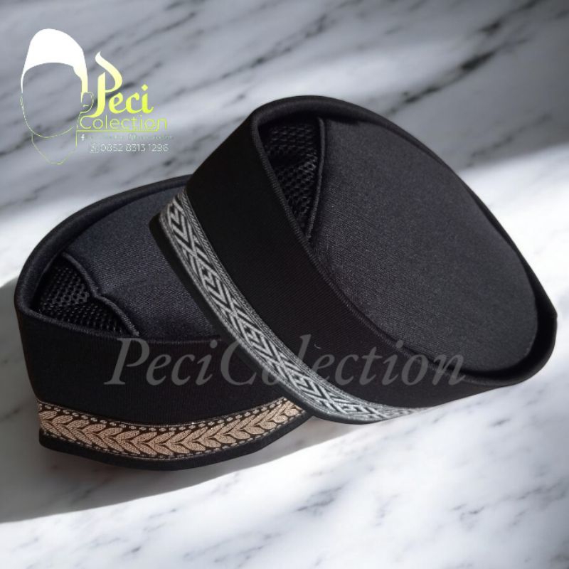 Peci Kopiah Songkok Hitam Pita BHT Peci Kopiah Hitam Pita Polos