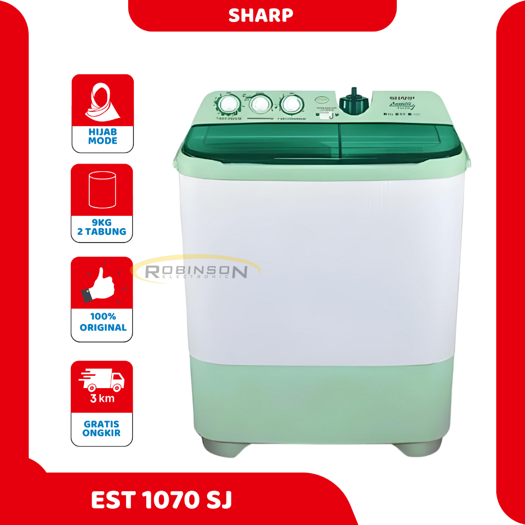 Jual Mesin Cuci Sharp Dua Tabung EST 1070 SJ-GR | Shopee Indonesia