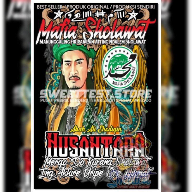 Jual 1 HARI DIKIRIM + BENDERA SHOLAWAT, BENDERA SYEKHERMANIA, BENDERA ...