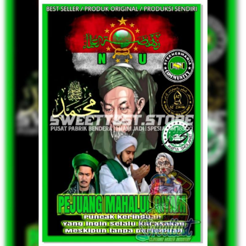 Jual 1 HARI DIKIRIM + BENDERA SHOLAWAT, BENDERA SYEKHERMANIA, BENDERA ...