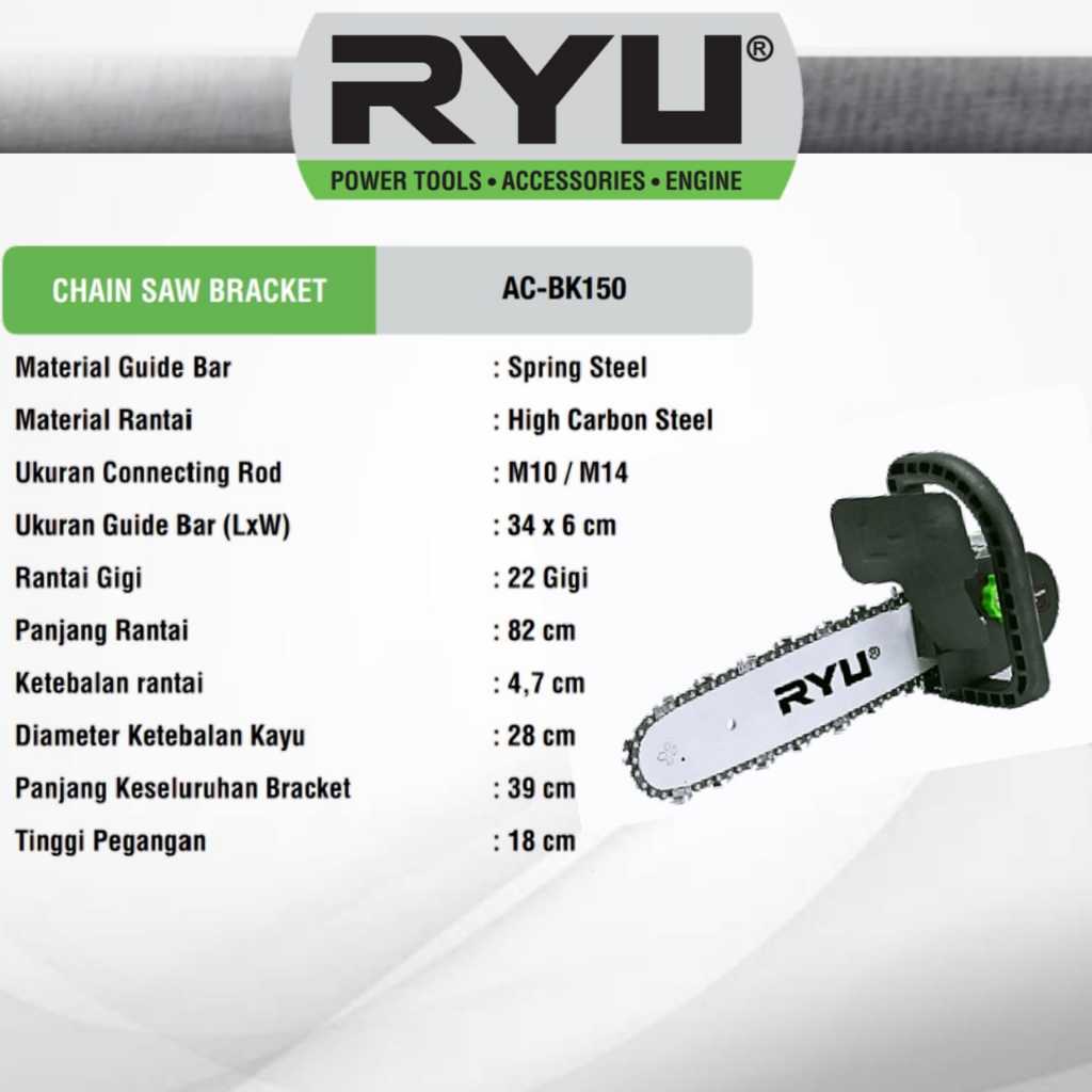Jual RYU Chain Saw Mini AC-BK150 Chainsaw RYU Adaptor Mesin Gerinda ...