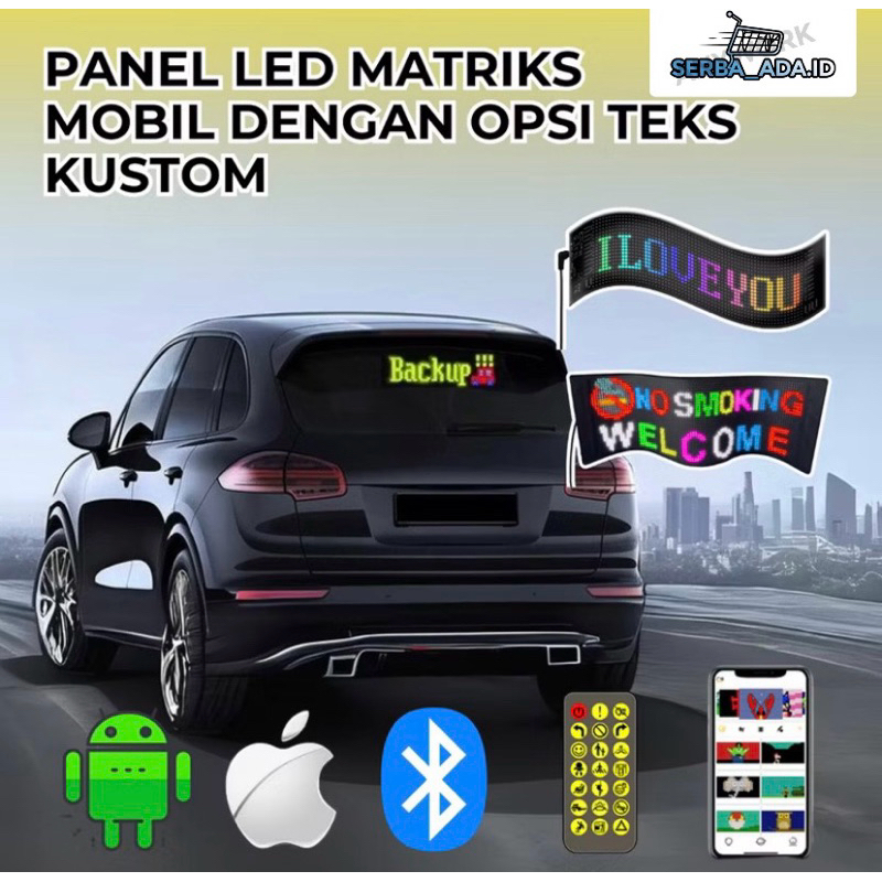 Jual Led Matrix Panel Mobil Sign Source Bluetooth Lampu RGB Flexible ...