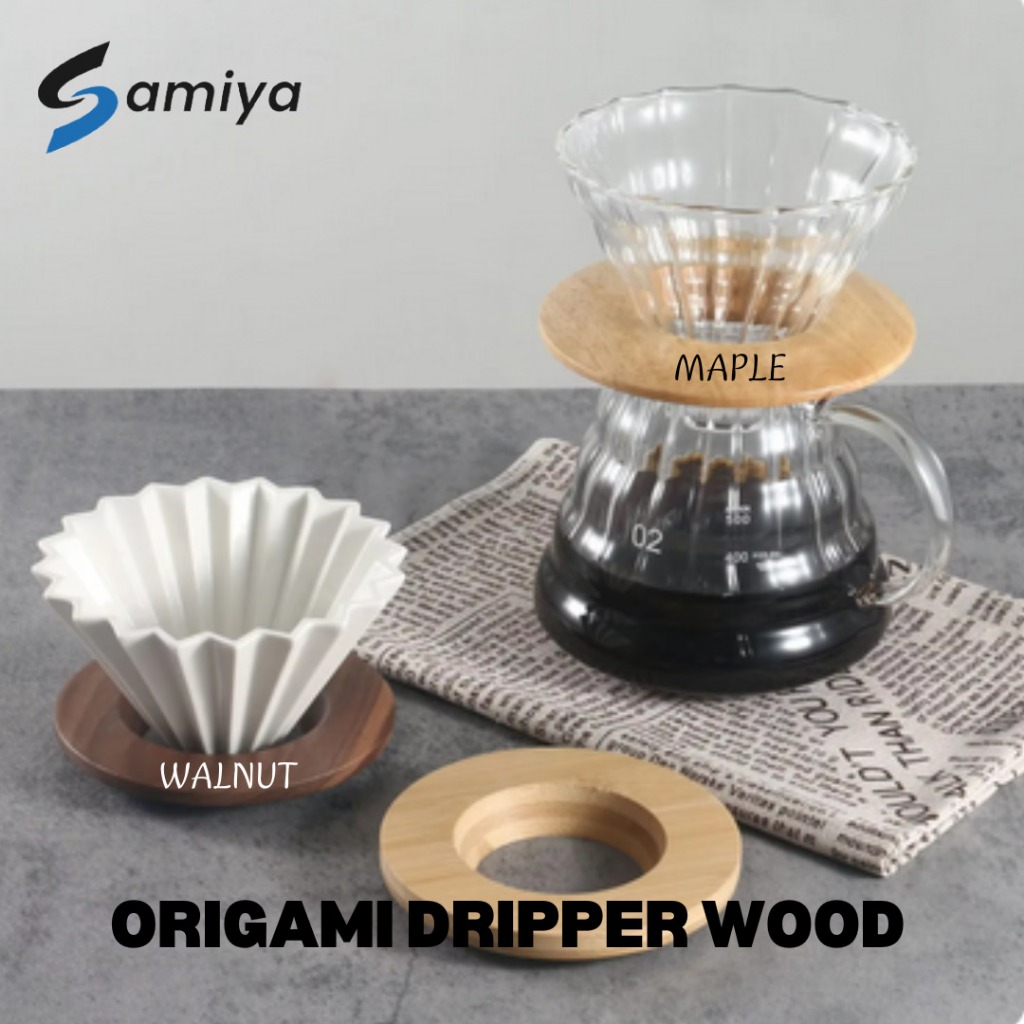 Jual wooden ring holder dripper coffee V60 / alas tatakan dudukan kayu ...