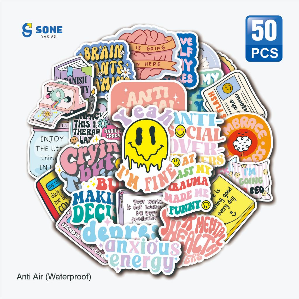 Jual Sticker Aesthetic Self Love Mental Health - Stiker Quotes Kata ...
