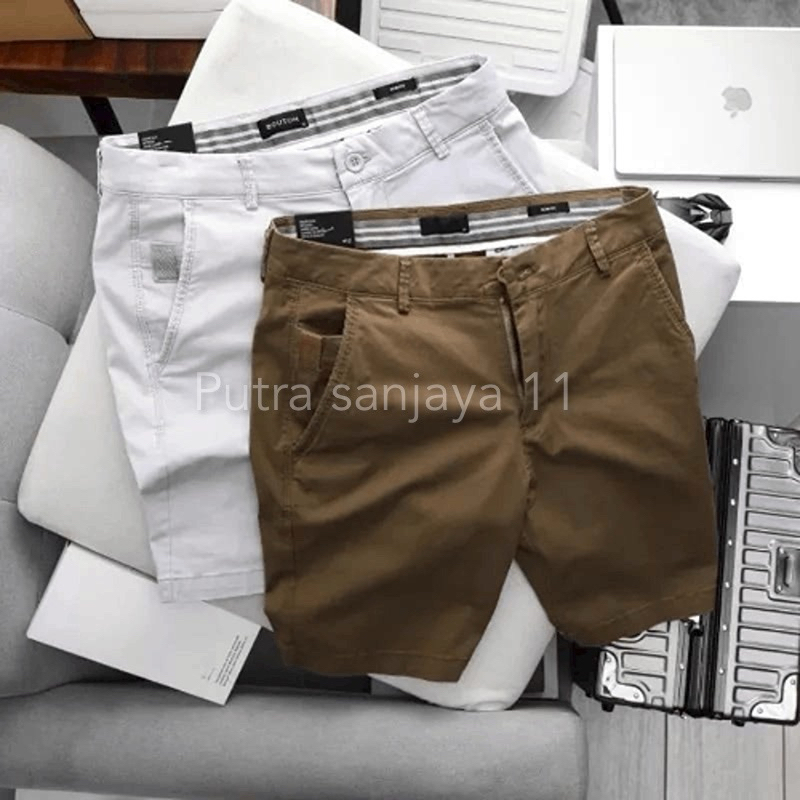 Jual CELANA PENDEK CHINO PRIA CATTON Stretch Slim Fit Premium celana