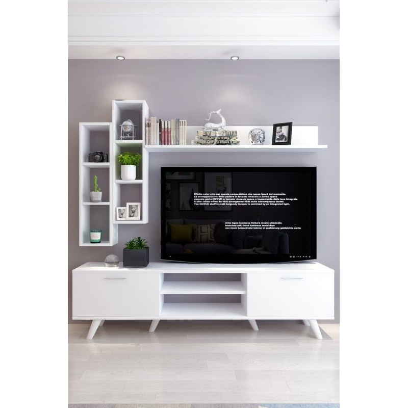 Jual Backdrop TV Rak Buku Minimalis 120 cm Tanpa Meja | Shopee Indonesia