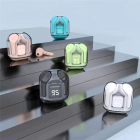 Headset Bluetooth TWS Air31 Wirelles LED Display Tranparan Hifi Sound
