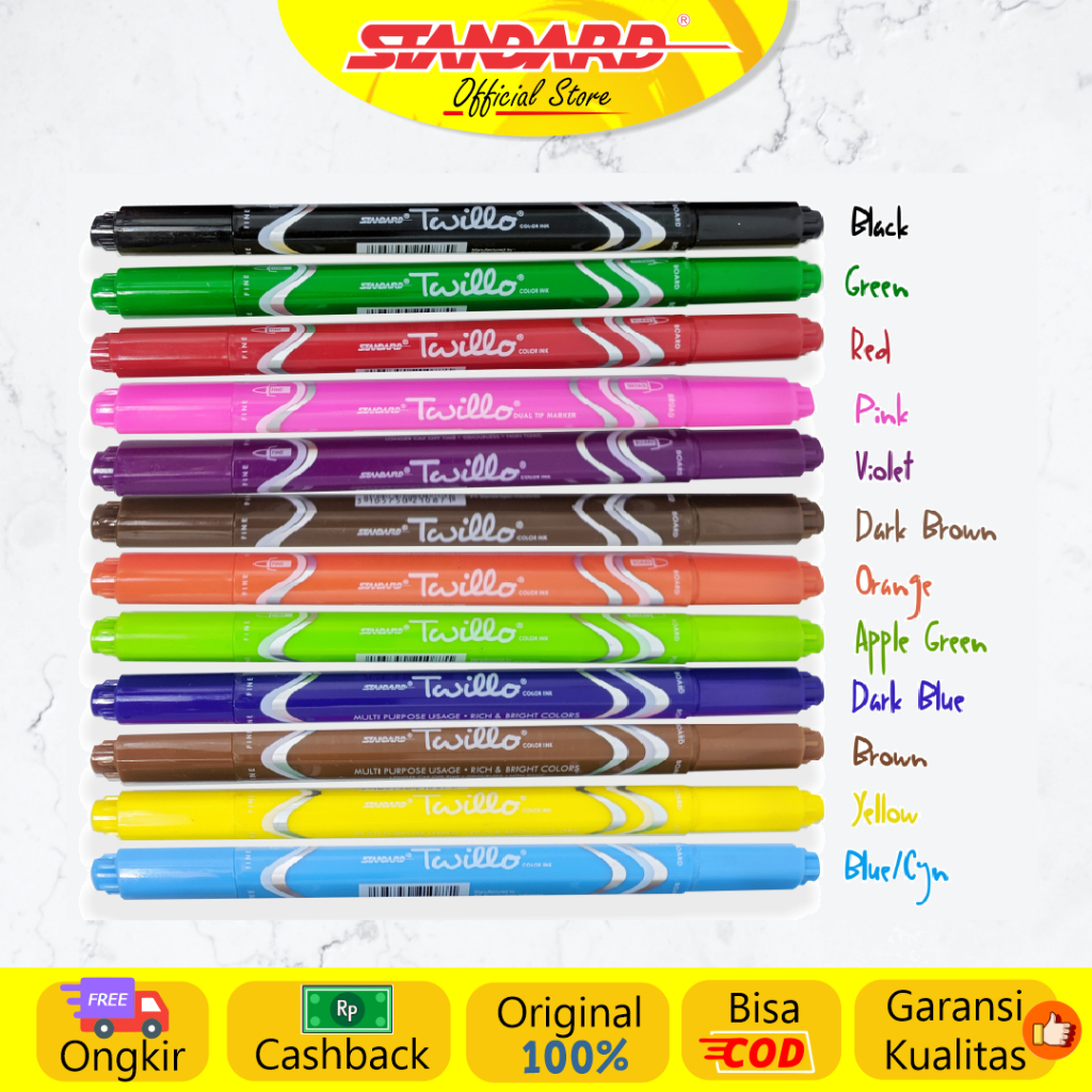 Standard  - Twillo Dualtip Marker ( Spidol Dualtip ) (3)
