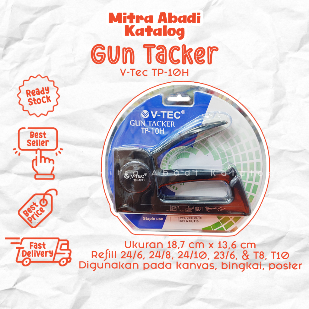 Jual GUN TACKER VTEC TP-10H / STAPLER BESAR STAPLER TEMBAK STAPLER ...